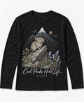 YELSOO men's Cool Peaks Hold Life Alpine Pika Long Sleeve Fishing Shirt in Black — main product view