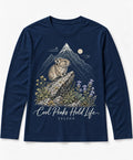 YELSOO men's Cool Peaks Hold Life Alpine Pika Long Sleeve Fishing Shirt in Navy — main product view