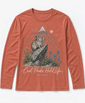 YELSOO men's Cool Peaks Hold Life Alpine Pika Long Sleeve Fishing Shirt in Terracotta — main product view