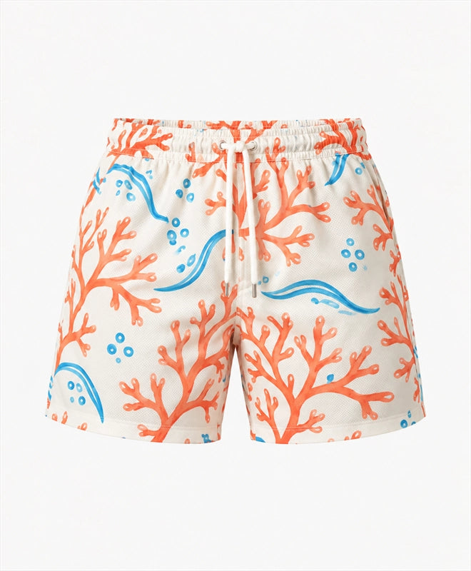 YELSOO men's Coral Reef Lines Mesh Shorts — main product view
