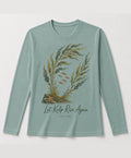 YELSOO men's Let Kelp Rise Again Kelp Forest Long Sleeve Fishing Shirt in Soft Teal — main product view