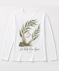 YELSOO men's Let Kelp Rise Again Kelp Forest Long Sleeve Fishing Shirt in White — main product view