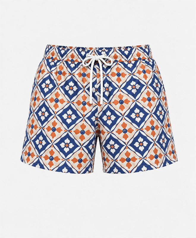 YELSOO men's Mediterranean Mosaic Mesh Shorts — main product view