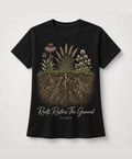 YELSOO men's Roots Restore the Ground Graphic Tee in Black — main product view