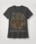 YELSOO men's Roots Restore the Ground Graphic Tee in Charcoal Gray — main product view