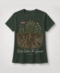YELSOO men's Roots Restore the Ground Graphic Tee in Forest Green — main product view