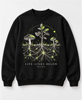 Life Links Below Crewneck Sweatshirt — black front product image