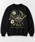 Night Gardens Glow Crewneck Sweatshirt — black front product image