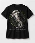 Oceans Keep Moving Graphic Tee — black front product image