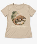 YELSOO women's Armor Belongs in Nature Pangolin Graphic Tee in Oat Beige — main product view
