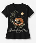 YELSOO women's Bamboo Belongs Here Red Panda Graphic Tee in Black — main product view