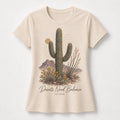 YELSOO women's Deserts Need Balance Saguaro Cactus Graphic Tee in Sand — main product view