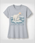 YELSOO women's Keep Their Home Cold Polar Bear Graphic Tee in Silver Gray — main product view