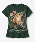 YELSOO women's Let Canopies Connect Golden Snub-Nosed Monkey Graphic Tee in Forest Green — main product view