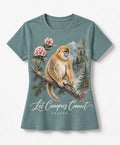 YELSOO women's Let Canopies Connect Golden Snub-Nosed Monkey Graphic Tee in Soft Teal — main product view