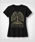 YELSOO women's Let Earth Breathe Forest Graphic Tee in Black — main product view