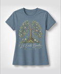 YELSOO women's Let Earth Breathe Forest Graphic Tee in Slate Blue — main product view