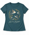 YELSOO women's Let Oceans Stay Wild Manta Ray Graphic Tee in Deep Ocean Teal — main product view