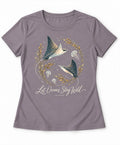 YELSOO women's Let Oceans Stay Wild Manta Ray Graphic Tee in Smoky Purple Gray — main product view