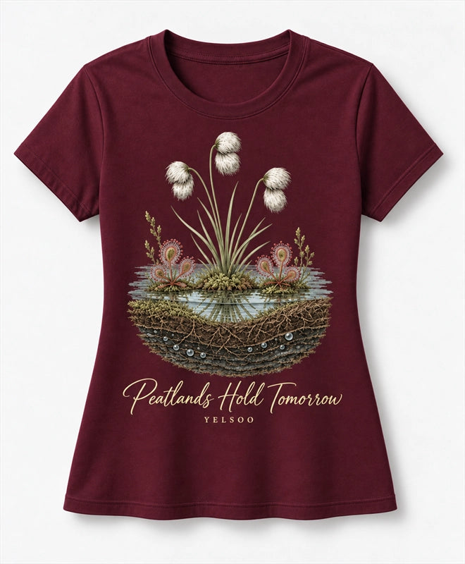 YELSOO women's Peatlands Hold Tomorrow Graphic Tee in Burgundy — main product view