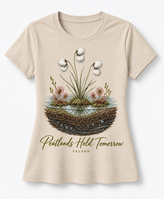YELSOO women's Peatlands Hold Tomorrow Graphic Tee in Sand — main product view