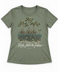 YELSOO women's Roots Hold the Future Mangrove Graphic Tee in Sea Clay Green — main product view