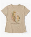 YELSOO women's Small Lives Vast Seas Seahorse Graphic Tee in Light Sand — main product view