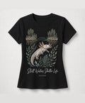 YELSOO women's Still Waters Shelter Life Axolotl Graphic Tee in Black — main product view