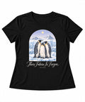 YELSOO women's Their Future is Frozen Emperor Penguin Graphic Tee in Black — main product view