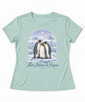 YELSOO women's Their Future is Frozen Emperor Penguin Graphic Tee in Ice Mint — main product view