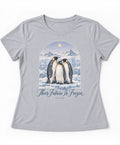 YELSOO women's Their Future is Frozen Emperor Penguin Graphic Tee in Silver Gray — main product view