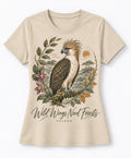 YELSOO women's Wild Wings Need Forests Philippine Eagle Graphic Tee in Sand — main product view