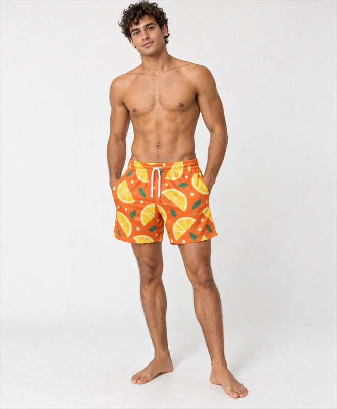 YELSOO men's Amalfi Citrus Mesh Shorts — front model view