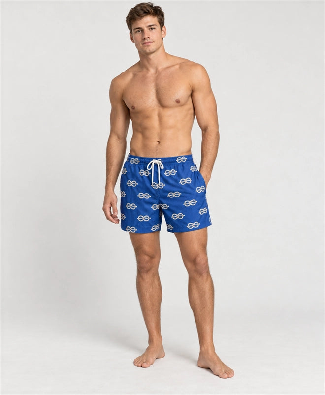 YELSOO men's Capri Knots Mesh Shorts — front model view
