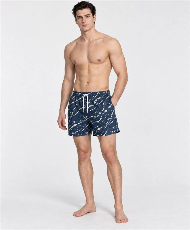 YELSOO men's Midnight Seafoam Mesh Shorts — front model view