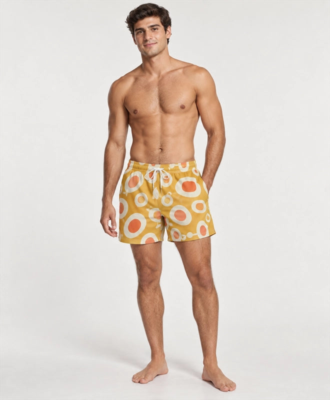 YELSOO men's Sunlit Pebbles Mesh Shorts — front model view