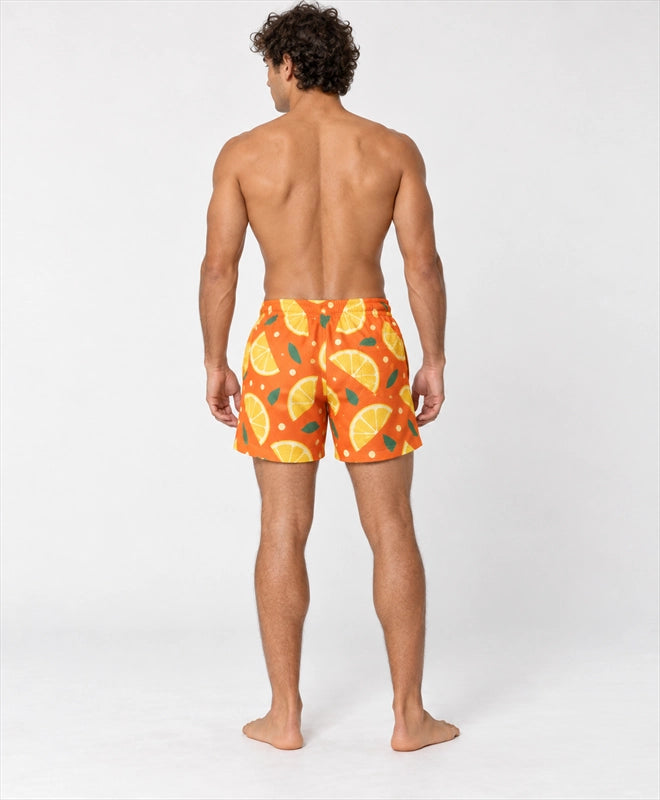YELSOO men's Amalfi Citrus Mesh Shorts — back model view