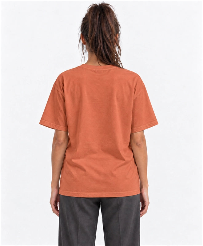 YELSOO men's Big & Tall Keep Corridors Open Asian Elephant Graphic Tee in Terracotta — back model view
