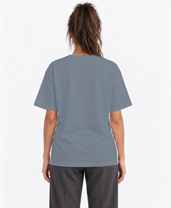 YELSOO men's Big & Tall Trees Cool Every Street Graphic Tee in Slate Blue — back model view