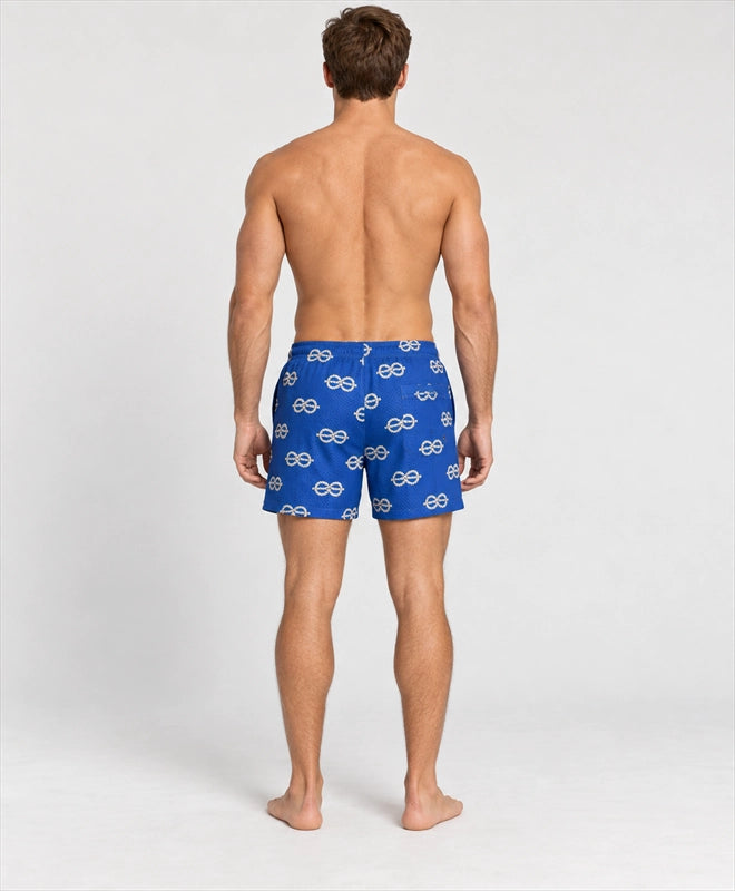 YELSOO men's Capri Knots Mesh Shorts — back model view