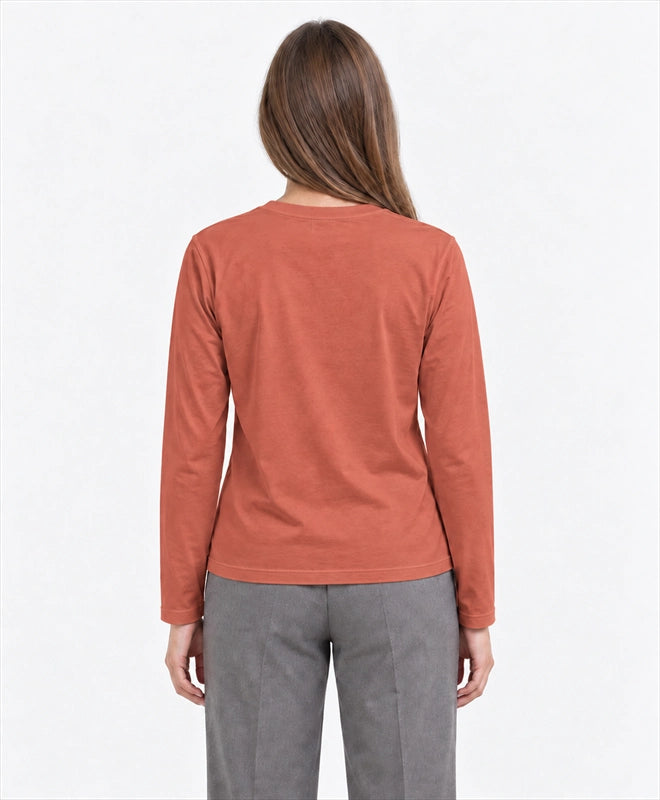 YELSOO men's Cool Peaks Hold Life Alpine Pika Long Sleeve Fishing Shirt in Terracotta — back model view