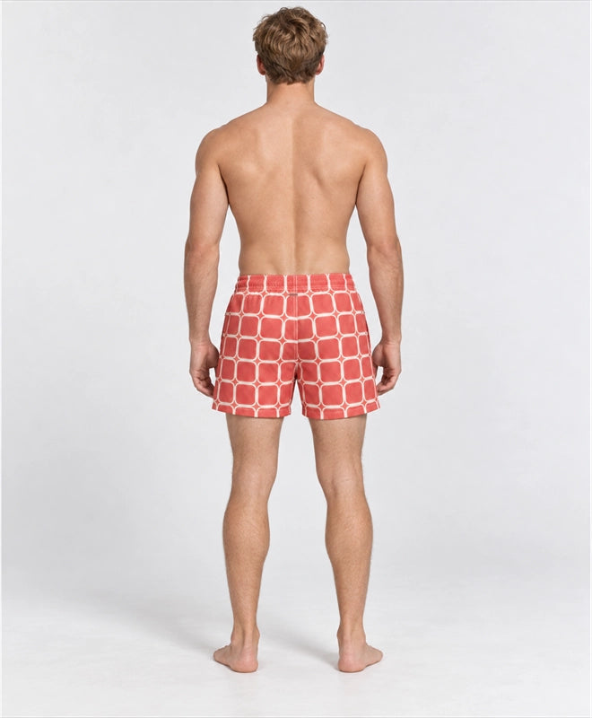 YELSOO men's Coral Lattice Mesh Shorts — back model view