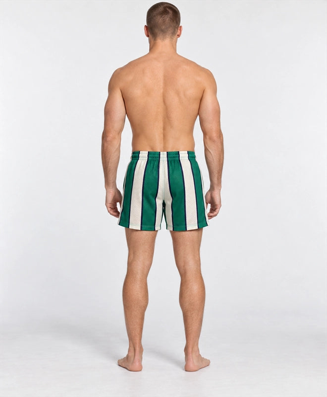 YELSOO men's Emerald Regatta Mesh Shorts — back model view