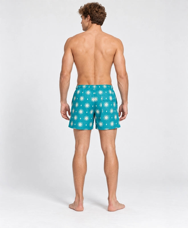 YELSOO men's Lagoon Sunburst Mesh Shorts — back model view