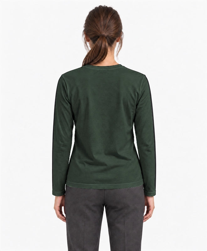 YELSOO men's Let Kelp Rise Again Kelp Forest Long Sleeve Fishing Shirt in Forest Green — back model view