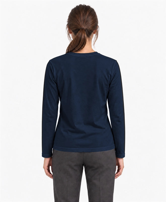 YELSOO men's Let Kelp Rise Again Kelp Forest Long Sleeve Fishing Shirt in Navy — back model view