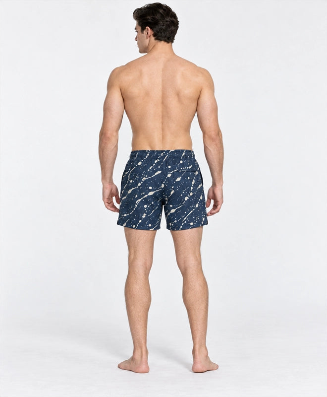 YELSOO men's Midnight Seafoam Mesh Shorts — back model view