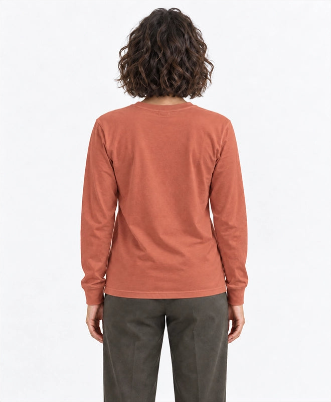 YELSOO men's Seasons Guide Wings Monarch Butterfly Long Sleeve Fishing Shirt in Terracotta — back model view
