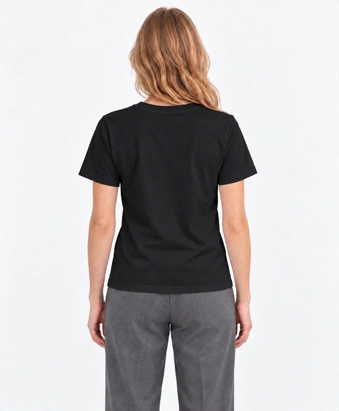 YELSOO men's Wetlands Carry Life Red-Crowned Crane Graphic Tee in Black — back model view
