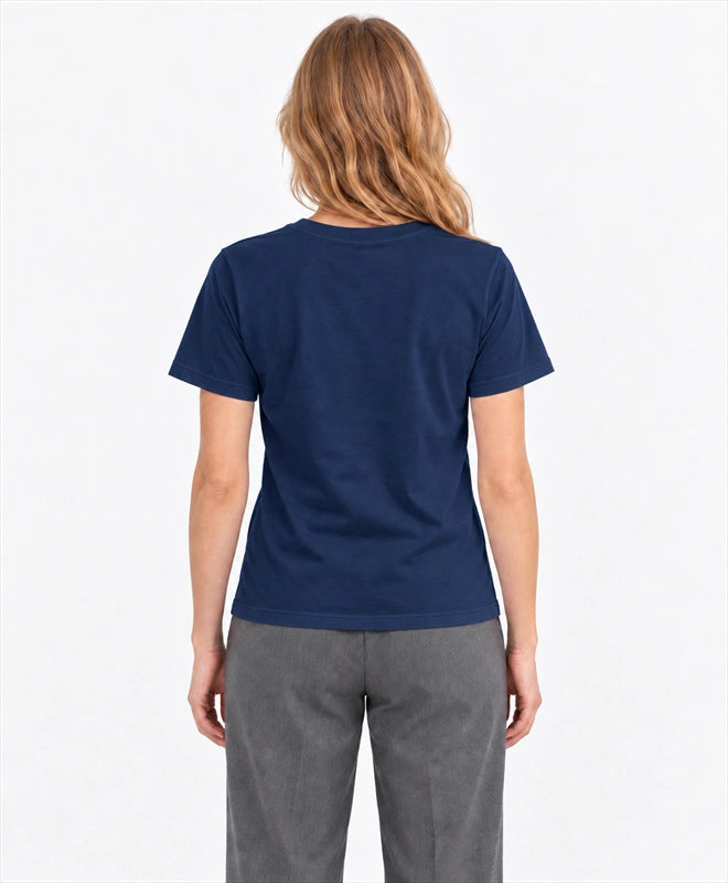 YELSOO men's Wetlands Carry Life Red-Crowned Crane Graphic Tee in Navy — back model view